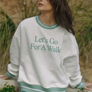Yellow The Label Let’s Go For A Walk Oversized Sweatshirt White & Green